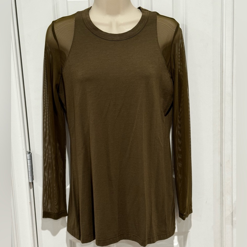 Anatomie Moss Green Long Sleeve Blouse Top from Neiman Marcus NWT Sz M